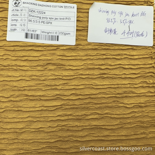 Shinning Polyester Spandex Jacquard Knit P/D Fabric